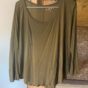 Loft oversized loose fitting cropped sleeve shirt